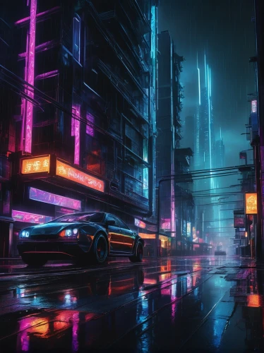 cyberpunk,cybercity,neon arrows,bladerunner,cityscape,polara,cyberscene,neon,colorful city,synth,urban,futuristic landscape,cybertown,metropolis,neon lights,neon ghosts,neon light,tokyo city,vapor,neons,Illustration,Japanese style,Japanese Style 17