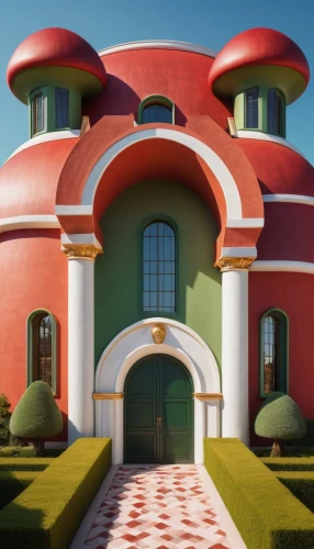 superadobe,earthship,render,3d render,3d rendering,temples,art deco,dreamhouse,roof domes,lazytown,rotunno,karchner,graecorum,3d rendered,round house,postmodernism,renders,architecturally,architectural style,toontown,Illustration,Children,Children 06