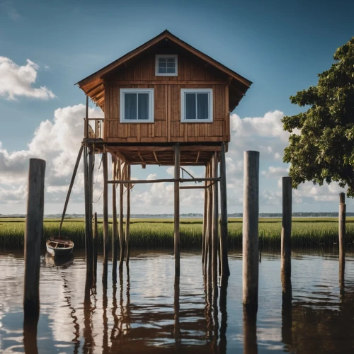 stilt house,stilt houses,house with lake,floating huts,house by the water,house insurance,cube stilt houses,boat house,inundation,kovco,fisherman's house,coastal protection,boat shed,inundations,floodwaters,wooden sauna,floodplains,wooden house,boatshed,houseboat,Photography,General,Realistic