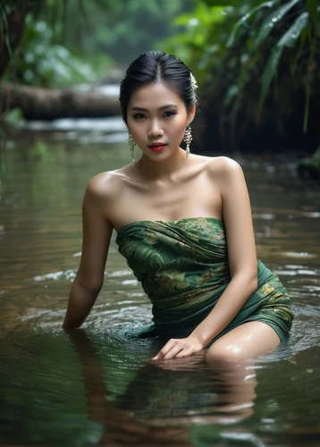 vietnamese woman,water nymph,dyesebel,naiad,nymphaea,green water,laotian,water lotus,amazonica,girl on the river,water lily,miss vietnam,vietnamese,the blonde in the river,paddler,phyu,water lilly,in water,asian woman,photoshoot with water,Photography,General,Natural
