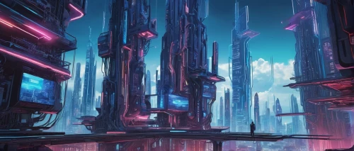 futuristic landscape,cyberworld,cybercity,cyberia,cybertown,arcology,scifi,cyberscene,sci fiction illustration,mainframes,silico,fantasy city,sulaco,cyberport,synth,cyberspace,metropolis,coruscant,homeworlds,cyberpunk,Conceptual Art,Oil color,Oil Color 24