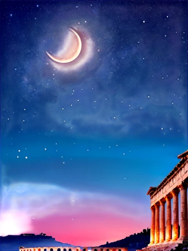 parthenon,the parthenon,panathenaic,greek temple,rome night,athens,caesonia,baalbek,artemis temple,syntagma,vittoriano,capitolium,acropolis,petra,crescent moon,greece,moon and star background,athen,rome at night,pergamum,Conceptual Art,Fantasy,Fantasy 23