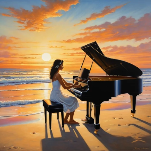 piano player,concerto for piano,piano lesson,pianoforte,the piano,pianist,play piano,piano,grand piano,piano keyboard,cute girl playing piano,melodious,woman playing,scarlatti,pianissimo,pianistic,piano notes,donsky,musicale,pianism,Illustration,Realistic Fantasy,Realistic Fantasy 10