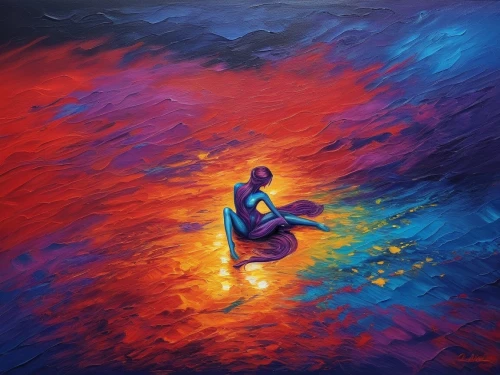oil painting on canvas,art painting,dubbeldam,oil painting,fire artist,woman playing,vibrantly,meditator,vibrancy,fire dancer,dream art,colorful light,inner light,sufism,luminosity,oil on canvas,abstract painting,pintura,harmony of color,light of art,Illustration,Realistic Fantasy,Realistic Fantasy 25