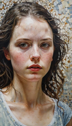 hyperrealism,oil painting on canvas,photorealist,oil painting,dennings,schippers,glass painting,girl in a long,image manipulation,girl with cloth,khnopff,photo painting,oil paint,oil on canvas,lughnasa,photorealism,overpainting,rone,hypomanic,young woman,Conceptual Art,Oil color,Oil Color 05
