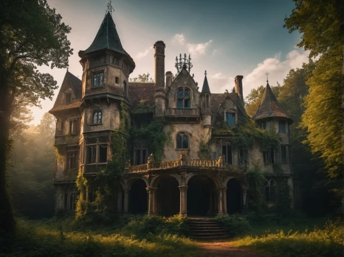 fairy tale castle,fairytale castle,ghost castle,witch's house,haunted castle,the haunted house,abandoned place,house in the forest,abandoned house,gold castle,witch house,fairy tale,dreamhouse,old victorian,victorian,haunted house,a fairy tale,gothic style,creepy house,chateau,Photography,General,Fantasy