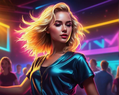 welin,dazzler,world digital painting,game illustration,colorful background,neon light,portrait background,nightclub,disco,electropop,neon lights,life stage icon,discotheque,harmonix,discotheques,lumo,dance club,music background,digital painting,vector illustration,Conceptual Art,Sci-Fi,Sci-Fi 12