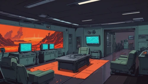 computer room,spaceship interior,sickbay,ufo interior,the server room,research station,cyberscene,cybertown,outpost,study room,working space,mailroom,fallout shelter,battlezone,nostromo,gravemind,environments,cosmodrome,arktika,backgrounds,Illustration,Japanese style,Japanese Style 06