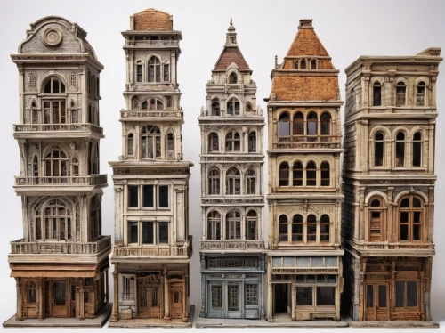 dolls houses,dollhouses,crane houses,brownstones,townscapes,city buildings,henryville,rowhouses,model house,frontages,mansard,driehaus,edifices,miniaturist,blocks of houses,wooden houses,beautiful buildings,townhouses,townscape,facades,Illustration,Paper based,Paper Based 01