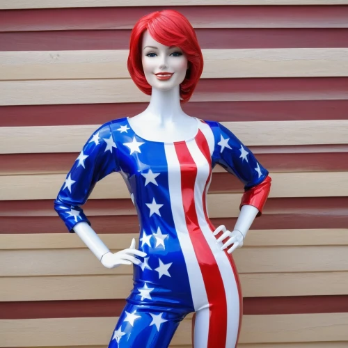 a wax dummy,jamerica,americanizing,muricata,wooden mannequin,artist's mannequin,ameri,queen of liberty,americaine,taurica,amerada,red white,patriotism,usa,american,patriotically,nerica,americaone,bodypainting,americanus,Illustration,American Style,American Style 02