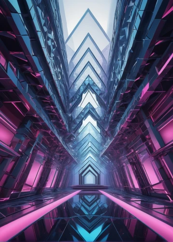 kaleidoscape,megastructure,mainframes,futuristic landscape,arcology,ultrastructure,cyberspace,silico,hyperspace,fractal environment,wavevector,cybercity,synth,neon arrows,hypersurface,tron,mainframe,flumes,ultramodern,cyberia,Illustration,Paper based,Paper Based 06