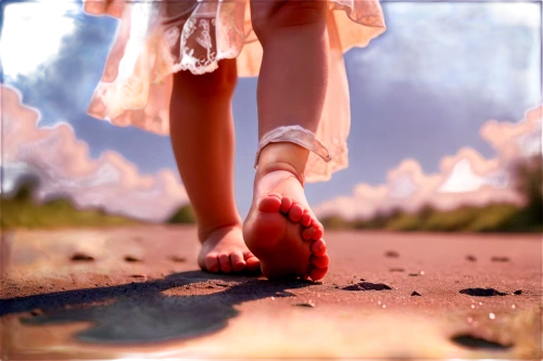 footsteps,barefooted,girl walking away,footprints in the sand,earthing,footstep,little girls walking,footprints,barefoot,little girl running,step,walk on the beach,compositing,little girl in wind,stepping,moonwalked,alice in wonderland,walking in a spring,underfoot,image manipulation,Conceptual Art,Fantasy,Fantasy 01