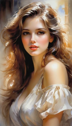 photo painting,art painting,romantic portrait,margaery,world digital painting,celtic woman,young woman,margairaz,guinevere,oil painting,white lady,comely,airbrush,italian painter,fantasy art,a charming woman,overpainting,pittura,painter,airbrushing,Conceptual Art,Oil color,Oil Color 03