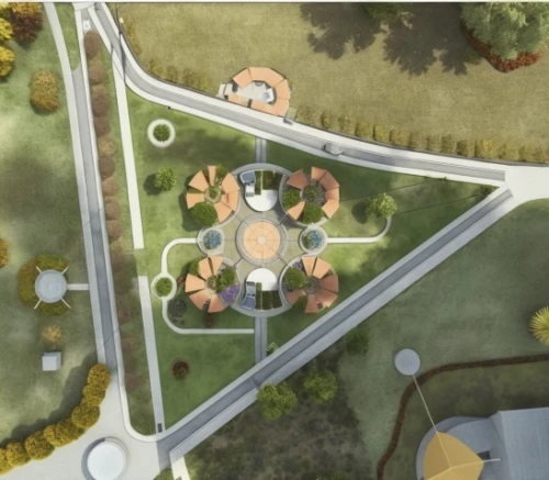 roundabout,highway roundabout,roundabouts,bird's-eye view,helipad,japanese zen garden,landscape plan,solar cell base,urban park,hospital landing pad,the old botanical garden,ecovillages,oval forum,heliports,overhead view,view from above,bird's eye view,flower clock,ecovillage,capitol square