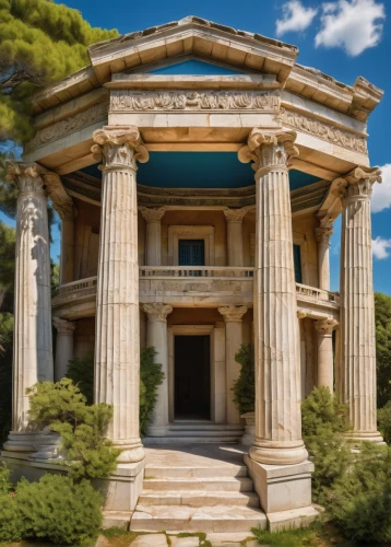 greek temple,doric columns,house with caryatids,zappeion,temple of diana,roman temple,artemis temple,peristyle,leptis,villa borghese,marble palace,panagora,gennadius,temple of hercules,palace of knossos,metapontum,neoclassical,caesonia,erechtheion,acropolis,Art,Classical Oil Painting,Classical Oil Painting 11