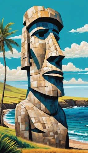 easter island,rapa nui,moai,the moai,olmec,easter islands,rapanui,olmecs,wadjet,heiau,ozymandias,taino,bula,tangaroa,polynesian,sphinx pinastri,sand sculpture,powerslave,tiki,sphinx,Art,Artistic Painting,Artistic Painting 45