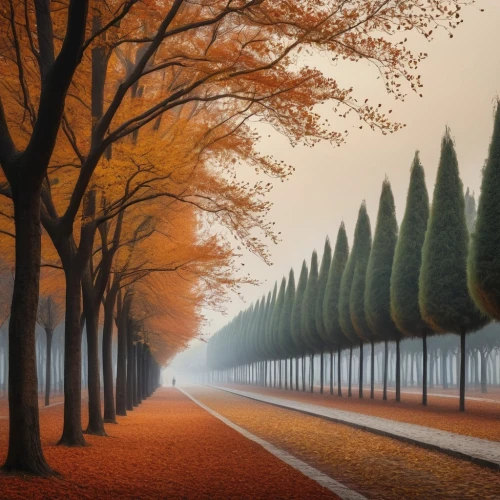 tree lined avenue,tree-lined avenue,tree lined lane,tree lined path,tree lined,autumn scenery,autumn background,autumn landscape,autumn trees,autumn fog,row of trees,autuori,autumn forest,metasequoia,autumn morning,fall landscape,the autumn,autumn,late autumn,one autumn afternoon,Photography,General,Commercial