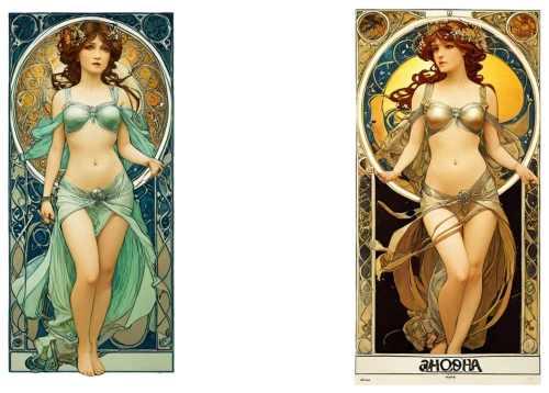 mucha,art nouveau frames,orions,tarot cards,tarot,alfons mucha,lenormand,art nouveau frame,priestesses,hekate,consorts,the three graces,dryads,triptych,sorceresses,oracles,leyendecker,norns,archangels,celicas,Illustration,Retro,Retro 03