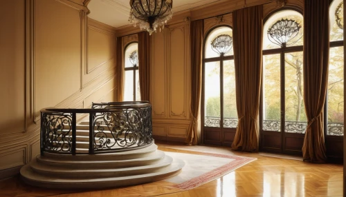 balustrade,paris balcony,enfilade,circular staircase,winding staircase,cochere,balustrades,staircase,french windows,outside staircase,wrought iron,newel,chambre,baluster,plateresque,balusters,watercolor paris balcony,ballroom,ornate room,neoclassical,Art,Artistic Painting,Artistic Painting 06