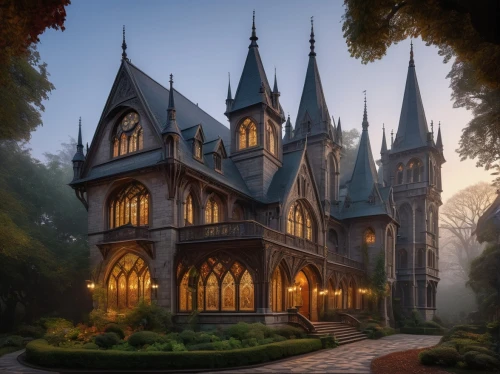 fairy tale castle,fairytale castle,haunted cathedral,gothic style,gothic church,victorian house,witch's house,victorian,gothic,neogothic,ghost castle,old victorian,rivendell,fairy tale,magic castle,a fairy tale,witch house,haunted castle,gold castle,fairytale,Art,Classical Oil Painting,Classical Oil Painting 42