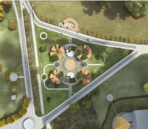 roundabout,highway roundabout,roundabouts,bird's-eye view,helipad,landscape plan,japanese zen garden,urban park,hospital landing pad,the old botanical garden,solar cell base,flower clock,overhead view,oval forum,heliports,view from above,ecovillages,bird's eye view,capitol square,ecovillage