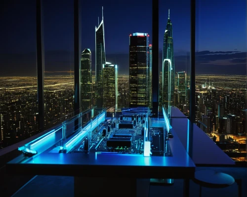 skybar,chicago night,the observation deck,skyloft,city at night,skydeck,observation deck,chicago skyline,blue hour,above the city,sears tower,penthouses,sky city tower view,night view,sky apartment,skyscapers,nightview,dubia,escala,nightscape,Art,Classical Oil Painting,Classical Oil Painting 23