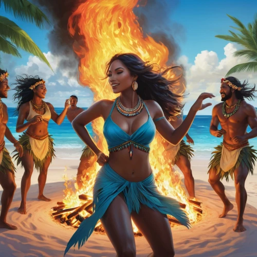 polynesian girl,fyre,polynesians,luau,orishas,fire background,moana,bacchanal,fire dancer,fire artist,wahine,fire dance,polynesian,firebrands,firewalking,apocalypto,fantasy art,heiau,tainos,asherah,Conceptual Art,Fantasy,Fantasy 03