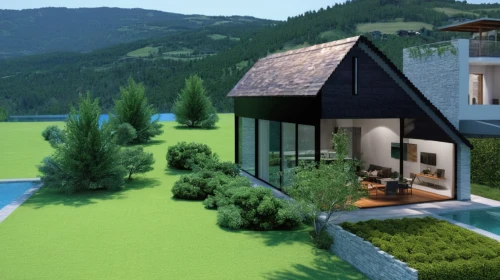 modern house,mid century house,house in the mountains,house by the water,house in mountains,summer cottage,holiday villa,grass roof,pool house,idyllic,inverted cottage,green living,house with lake,small house,mid century modern,home landscape,beautiful home,small cabin,private house,house in the forest,Photography,General,Natural