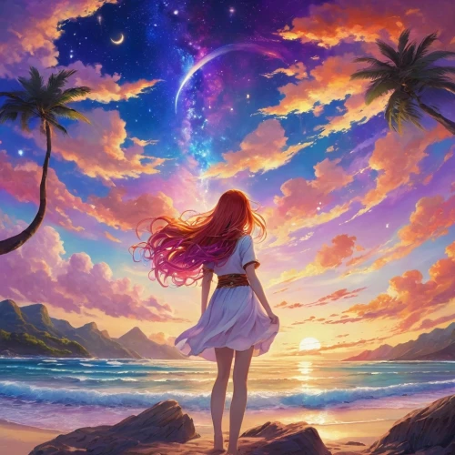 mermaid background,fantasy picture,ponyo,beautiful wallpaper,horizon,ocean background,summer background,fantasia,ocean,moon and star background,dream world,beach background,unicorn background,paradisus,world digital painting,colorful background,ocean paradise,mermaid silhouette,kokia,magical,Photography,General,Commercial