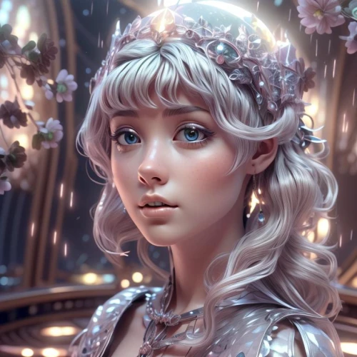 fantasy portrait,galadriel,cinderella,fairy queen,mystical portrait of a girl,ellinor,silver wedding,violet head elf,enchanting,fairie,diana,behenna,allura,faerie,luminous,faery,elsa,beautiful wallpaper,flower fairy,rosa 'the fairy