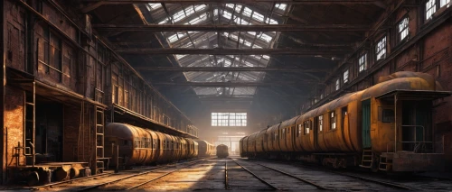 freight depot,abandoned train station,trainshed,train depot,industrial hall,locomotive shed,railways,railyards,railroad,carreau,railcars,disused trains,railwayman,railway,industrial landscape,railroad station,railyard,humberstone,railroads,depot,Conceptual Art,Daily,Daily 09