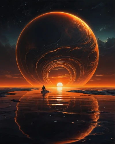 wormhole,fire planet,ring of fire,portals,wormholes,time spiral,portal,burning earth,vortex,samuil,molten,fantasy picture,ecliptic,enso,angstrom,toroid,fire ring,alien planet,overawe,firefall,Conceptual Art,Sci-Fi,Sci-Fi 24