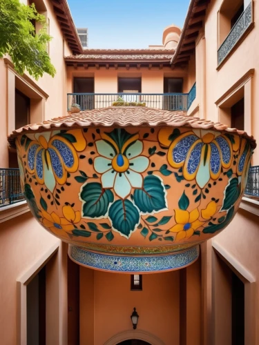 tlaquepaque,la kasbah,santa fe,marrakech,granada,pedrera,kasbah,cordoba,talavera,palmilla,terracotta flower pot,alhambra,malaga,inside courtyard,seville,terraza,gaudi,vallarta,alcazar of seville,marrakesh,Photography,General,Realistic