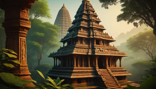 stone pagoda,vimana,pagodas,indian temple,temple,gopuram,shambhala,asgiriya,chedi,gopura,sanatana,tirthankara,cambodia,mandir,chhatri,bhaskara,visalakshi,bodhgaya,sabarimala,sivarasa,Illustration,Abstract Fantasy,Abstract Fantasy 17