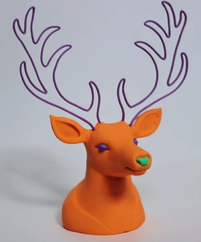 x axis deer elk,elk,pere davids deer,christmas deer,stag,huemul,deer,dotted deer,glowing antlers,antlered,rudolph,blitzen,male deer,gold deer,deer bull,buck antlers,winter deer,reindeer head,antlers,barathea,Unique,3D,Clay