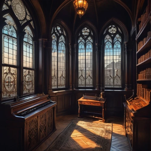 orchestrion,vestry,sacristy,pianoforte,scriptorium,pipe organ,music chest,organists,piano,piano books,organist,church organ,stained glass windows,sanctuary,ornate room,the piano,study room,schoolrooms,organum,pianos,Unique,3D,Isometric