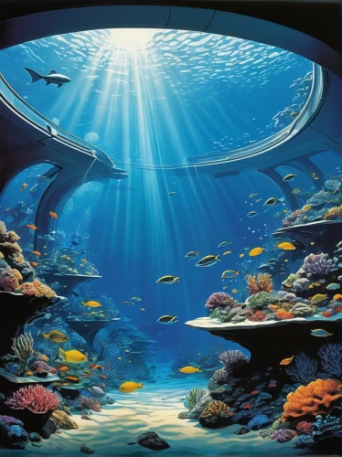 underwater landscape,wyland,marine tank,aquarium,aquariums,underwater background,oceanarium,underwater world,ocean underwater,sea life underwater,aquatic animals,seaquarium,acquarium,marine life,aquatic life,sealife,aquarium fish,shoal,aquarium inhabitants,manta rays,Conceptual Art,Sci-Fi,Sci-Fi 21