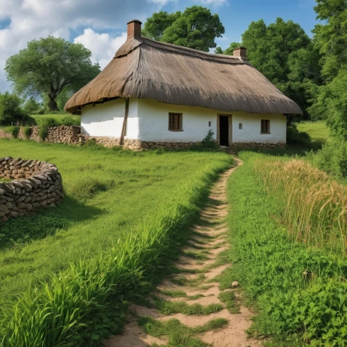 thatched cottage,traditional house,thatched roof,ancient house,danish house,country cottage,iron age hut,thatched,thatch roof,home landscape,small house,miniature house,kolonics,little house,thatching,straw hut,slavonia,mazury,thatch roofed hose,russian folk style,Photography,General,Realistic