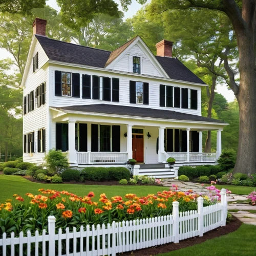 new england style house,white picket fence,summer cottage,country cottage,house painting,houses clipart,beautiful home,victorian house,miniature house,country house,garden elevation,old colonial house,farm house,home landscape,farmhouse,cottage,house drawing,woman house,two story house,house shape,Illustration,American Style,American Style 07
