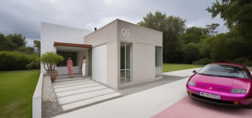 3d rendering,smart house,modern house,pink car,driveways,carports,cube house,render,sketchup,cubic house,dreamhouse,passivhaus,smart home,electric charging,driveway,artificial grass,carport,casita,electrohome,ecomstation,Photography,General,Realistic