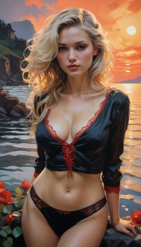 the blonde in the river,the sea maid,girl on the boat,fantasy art,fantasy picture,motor boat race,girl on the river,world digital painting,blonde woman,fantasy woman,valentine pin up,valentine day's pin up,habanera,pin-up girl,flamenca,beach background,female beauty,romantic portrait,landscape background,motorboat sports,Conceptual Art,Fantasy,Fantasy 19