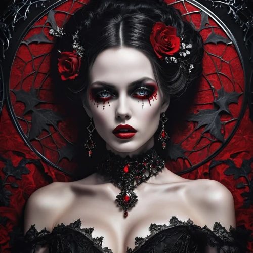 gothic portrait,gothic woman,vampire woman,vampire lady,vampyre,vampyres,countess,queen of hearts,demoness,gothic style,viveros,dark gothic mood,vampy,vampiric,lilith,vampire,gothic,malefic,vampiro,vamped,Photography,General,Realistic