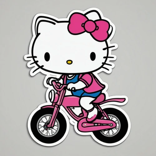 hello kitty,super bike,biker,bike,rollergirl,clipart sticker,tricycles,bike rider,woman bicycle,sanrio,sportsticker,sticker,my clipart,bike pop art,motorbike,bikey,pussycat,biking,two wheels,unicycle,Unique,Design,Sticker