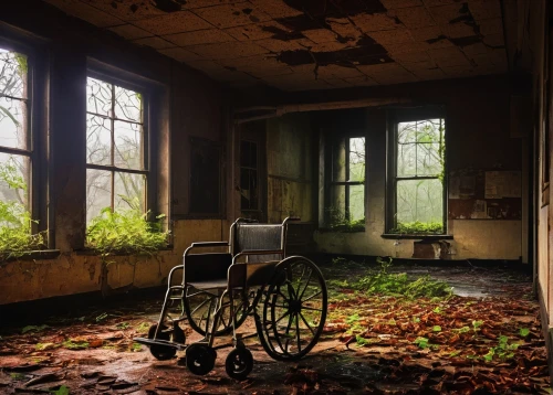 wheelchair,abandoned room,sanitorium,wheel chair,sanatorium,eldercare,wheelchairs,abandoned place,therapy room,abandoned places,abandoned,retirement home,sanitarium,inpatient,doctor's room,derelict,treatment room,lostplace,waiting room,infirmary,Conceptual Art,Daily,Daily 33