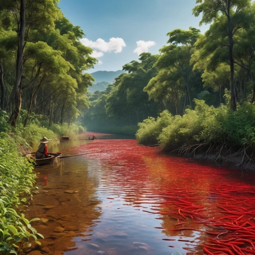 landscape red,ravine red romania,river landscape,lava river,jordan river,red earth,canoeing,a river,aura river,canoers,holy river,acid lake,world digital painting,water pollution,colorful water,canoed,backwater,canoer,amazonia,river of life project,Photography,General,Realistic