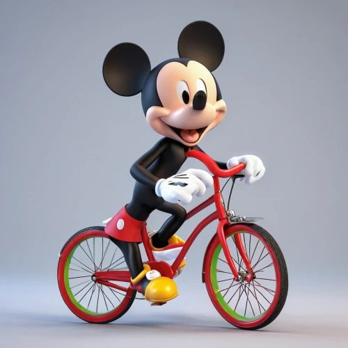 micky mouse,mickey,mickey mause,topolino,mouseketeer,micky,renderman,cinema 4d,imagineering,imageworks,bicycle,shanghai disney,minnie mouse,minnie,mouse,disneytoon,racing bike,unicycle,3d model,bike,Unique,3D,3D Character