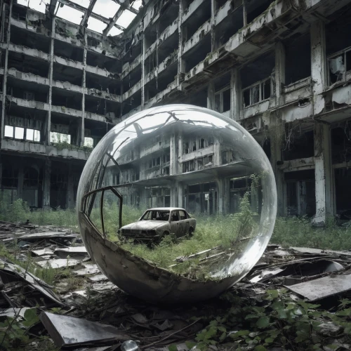 glass sphere,glass ball,crystal ball-photography,abandoned places,abandoned place,abandoned,glass orb,crystal ball,abandoned car,quarantine bubble,derelict,norilsk,luxury decay,crystalball,sanatorium,abandonded,sanatoriums,urbex,lost place,lost places,Conceptual Art,Fantasy,Fantasy 33