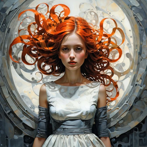 anchoress,seelie,girl with a wheel,mystical portrait of a girl,persephone,spiral art,transistor,spiral,girl with speech bubble,fantasy portrait,time spiral,medusa,behenna,orihime,jasinski,fathom,spiral background,spiralling,nautilus,the sea maid,Illustration,Abstract Fantasy,Abstract Fantasy 18