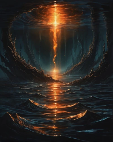 charybdis,samuil,tidal wave,vortex,turmoil,sunburst background,fire and water,wormhole,whirlwinds,molten,soundwaves,water waves,pillar of fire,monocerotis,angstrom,fire background,interstellar bow wave,eruption,oceano,wormholes,Conceptual Art,Fantasy,Fantasy 34