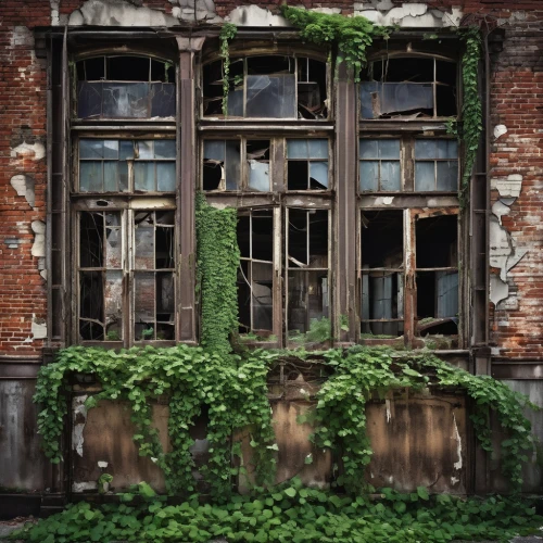 old windows,dilapidated building,luxury decay,dilapidated,dereliction,abandoned building,derelict,wooden windows,old window,abandoned places,disrepair,abandonments,overgrowth,dilapidation,abandoned place,lost place,abandoned factory,delapidated,old factory,row of windows,Conceptual Art,Fantasy,Fantasy 22